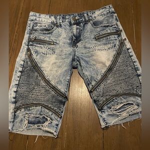 D-Lux Denim Moto Shorts